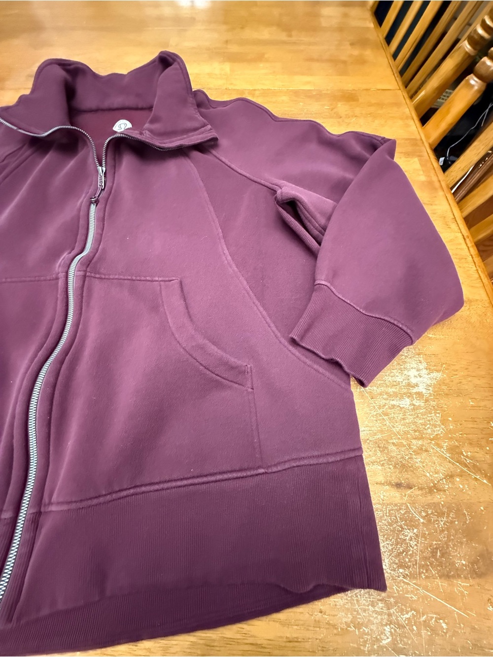 Lululemon Scuba Oversized Funnel-Neck Full Zip XL/XXL Garnet - Picture 4 of 9